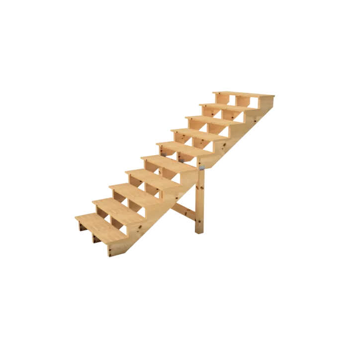 Scala esterna BERLIN, 10 gradini, Altezza 173cm, L 120cm, senza alzate