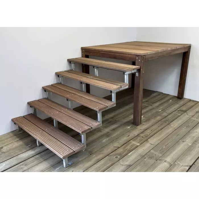 Trap bordes hardhout - H 2 treden 37cm