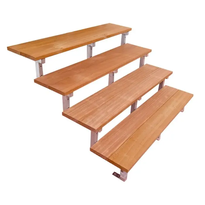 BALI Stalen buitentrap H71cm - 4 treden hardhout - breedte 160cm