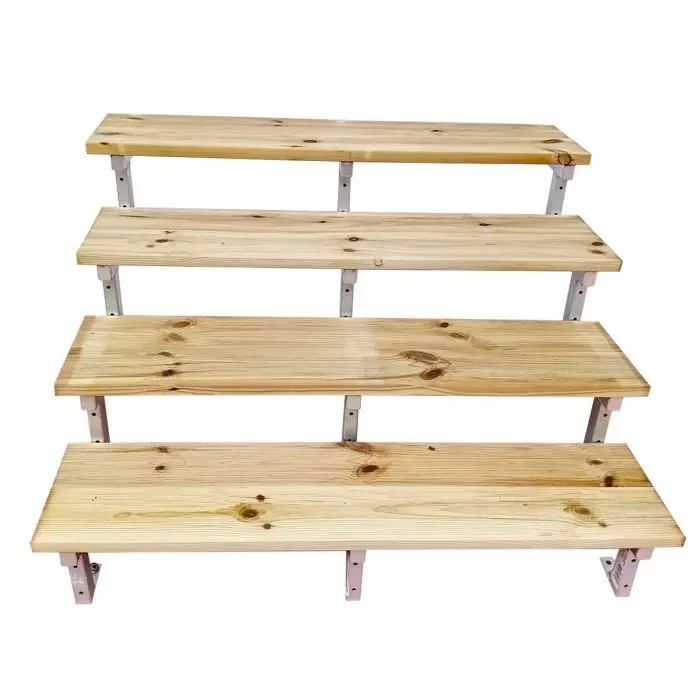 Buitentrap staal OSLO H71cm - 4 treden geïmpregneerd hout breedte 140cm