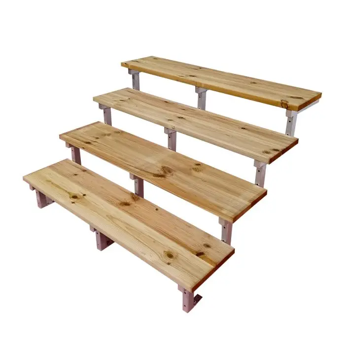 Buitentrap staal OSLO H71cm - 4 treden geïmpregneerd hout breedte 140cm