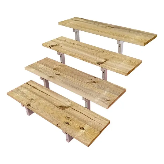 Escaleras exteriores OSLO de acero y madera autoclave 71x100cm