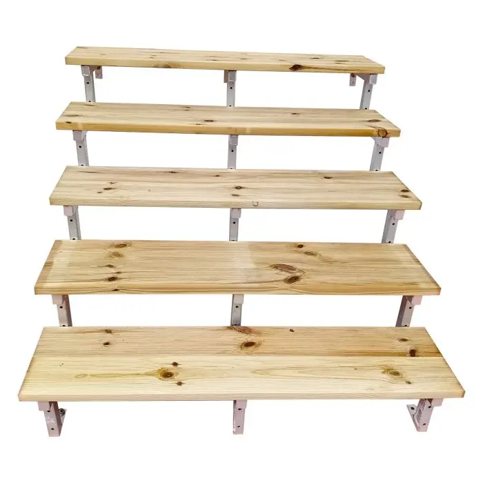 OSLO - Außentreppe Stahl 5 Stufen Holz KDI Breite 140cm