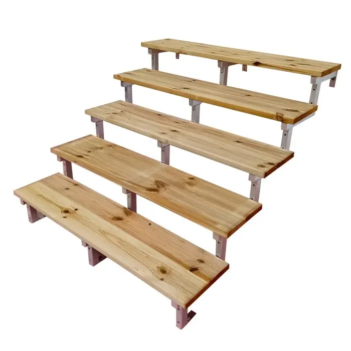 OSLO - Außentreppe Stahl 5 Stufen Holz KDI Breite 140cm