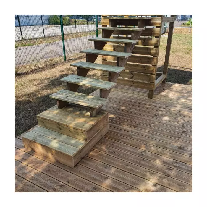Opstapje - tuintrap trede stapelbaar - 4 planken breedte 140cm H17cm