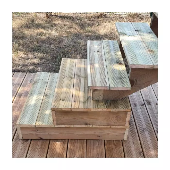 Opstapje - tuintrap trede stapelbaar - 4 planken breedte 140cm H17cm