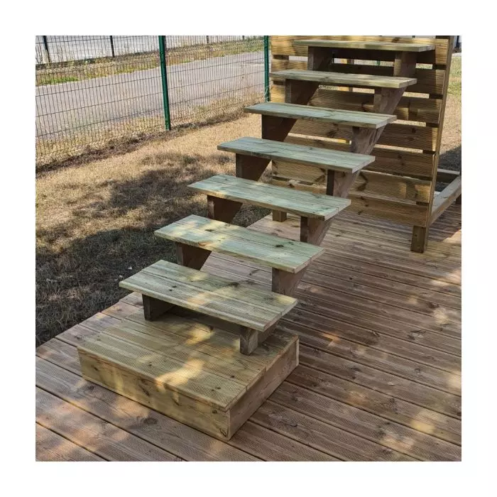 Opstapje - tuintrap trede stapelbaar - 4 planken breedte 140cm H17cm