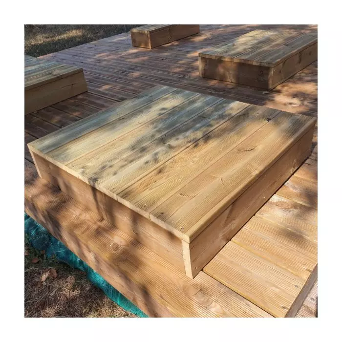 Opstapje - tuintrap trede stapelbaar - 4 planken breedte 140cm H17cm