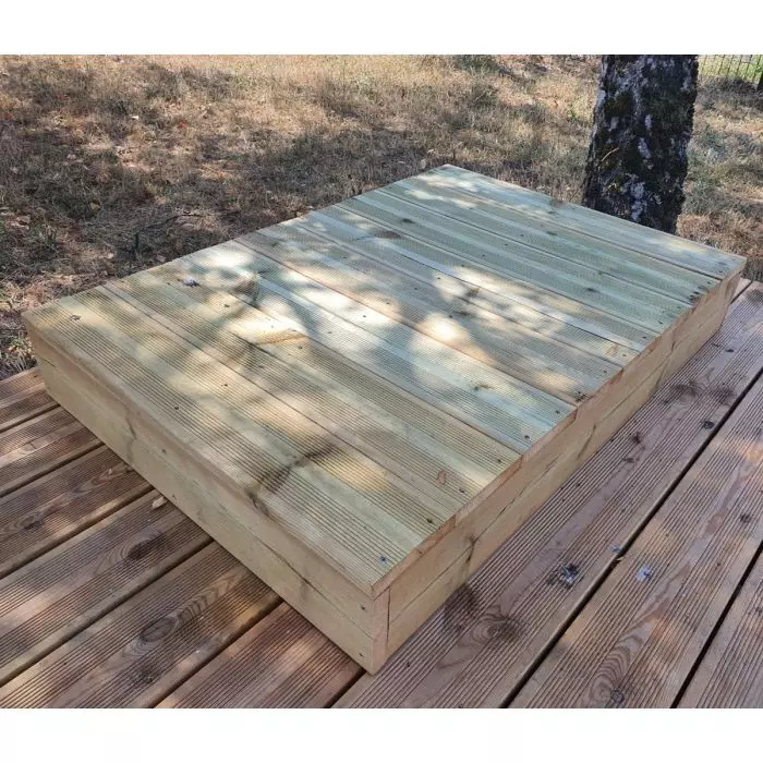 Opstapje - tuintrap trede stapelbaar - 4 planken breedte 140cm H17cm