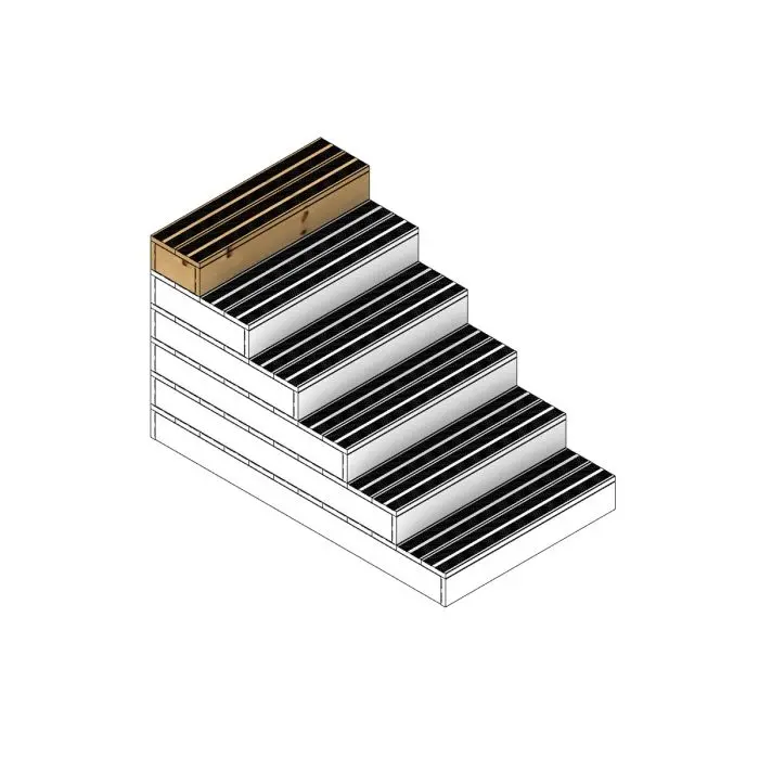 Blockstufen Holz modulierbar-2 Bretter B100cm H17cm