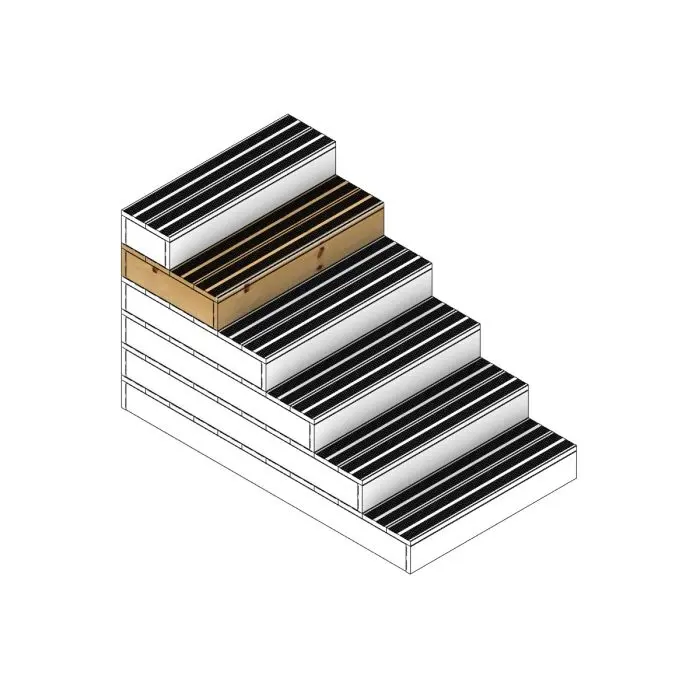 Marche d'escalier modulable - 4 planches L-60cm H17cm