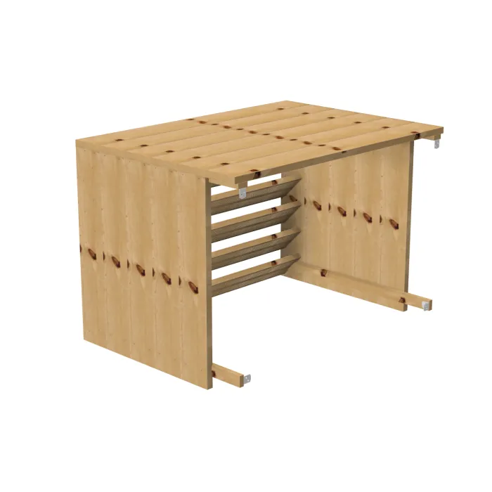 BRIZA - Copri condizionatore esterno tetto piano in legno, chiuso su 3 lati
