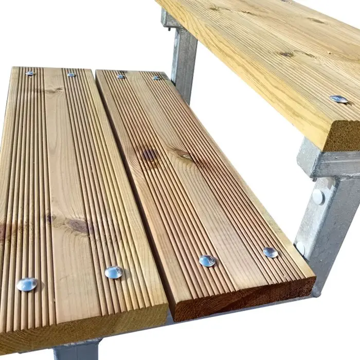 OSLO - Außentreppe Stahl 5 Stufen Holz KDI Breite 140cm