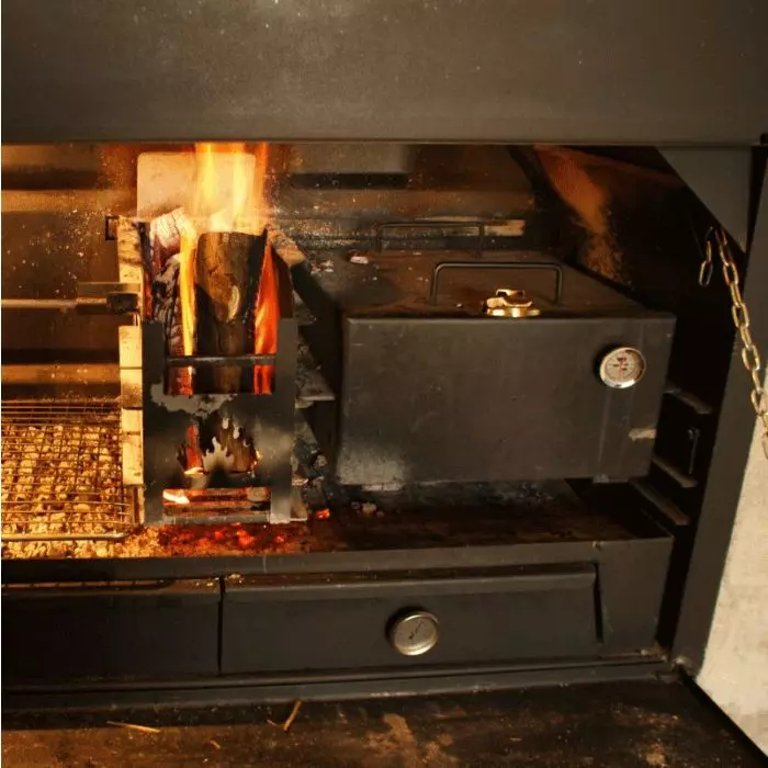 Horno y ahumador para barbacoa braai 50x40cm