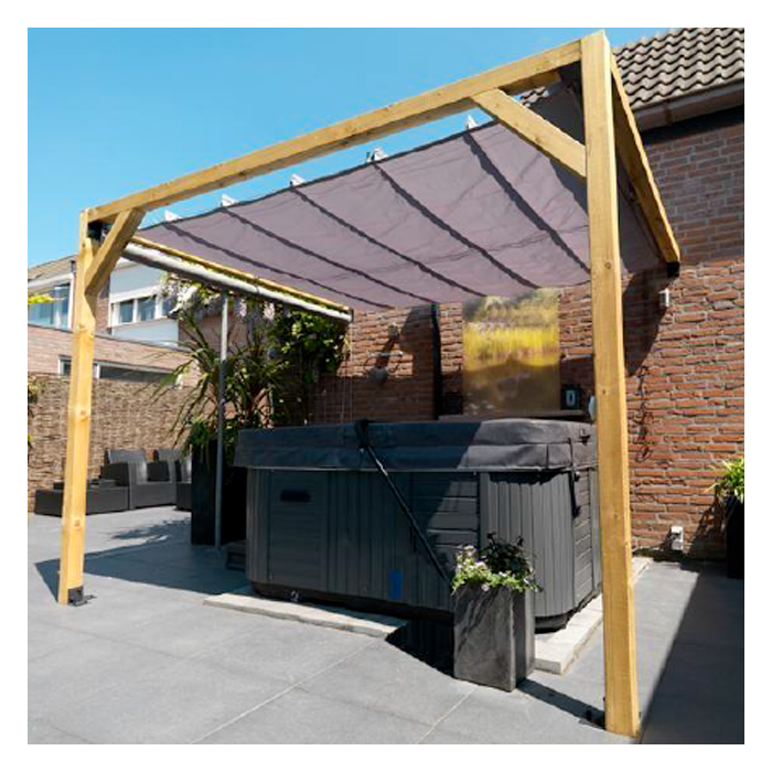 Waterproof retractable pergola canopy 400x200cm - Ivory color Waterproof retractable pergola canopy 400x200cm - Ivory color