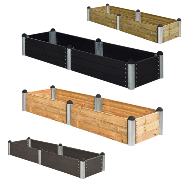 Jardinière haute en bois pour balcon extérieur terrasse 81x44x80cm