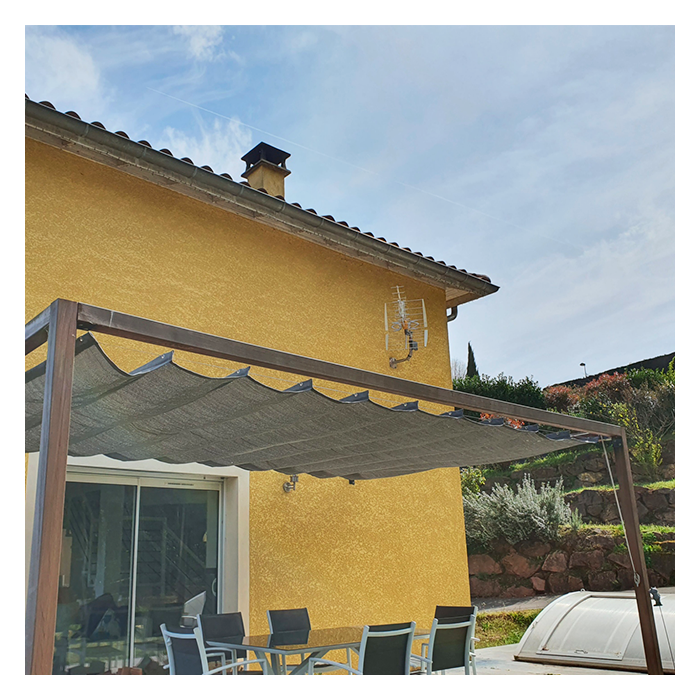 Tenda scorrevole, pergola con tenda scorrevole