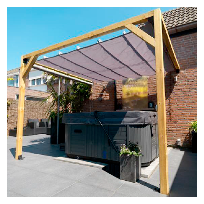 Waterproof retractable pergola canopy