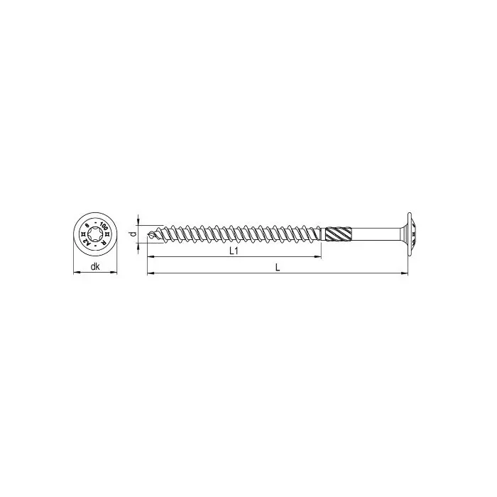 Hardwood screw Ø8mm stainless steel wafer head 40mm - 25pcs