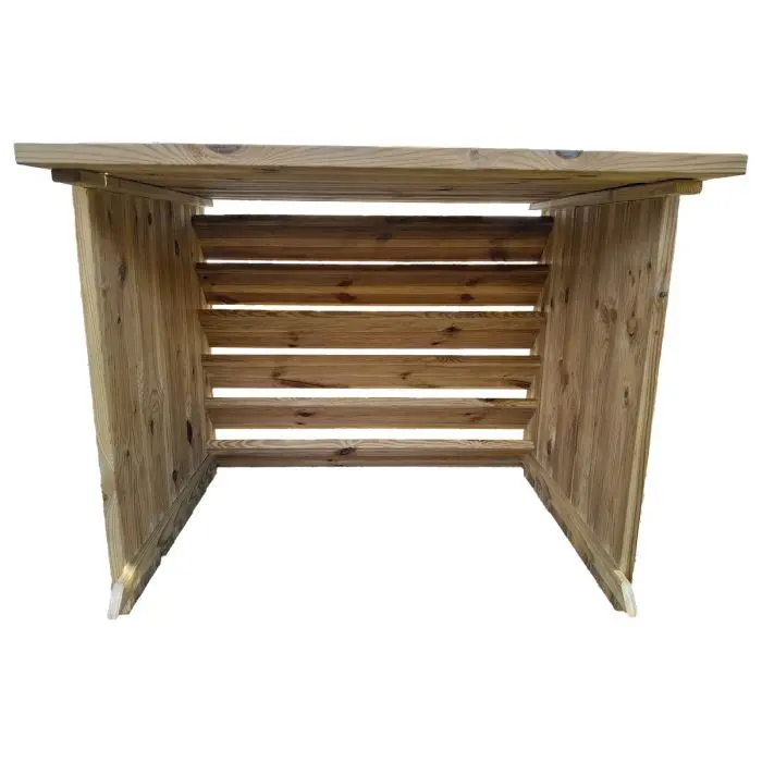 BRIZA - Copri condizionatore esterno tetto piano in legno, chiuso su 3 lati