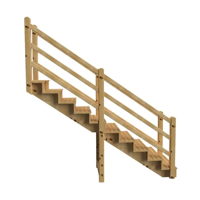 Terrassentreppe VENEZIA mit Treppengeländer, 10 Stufen, H173cm versch. Breiten