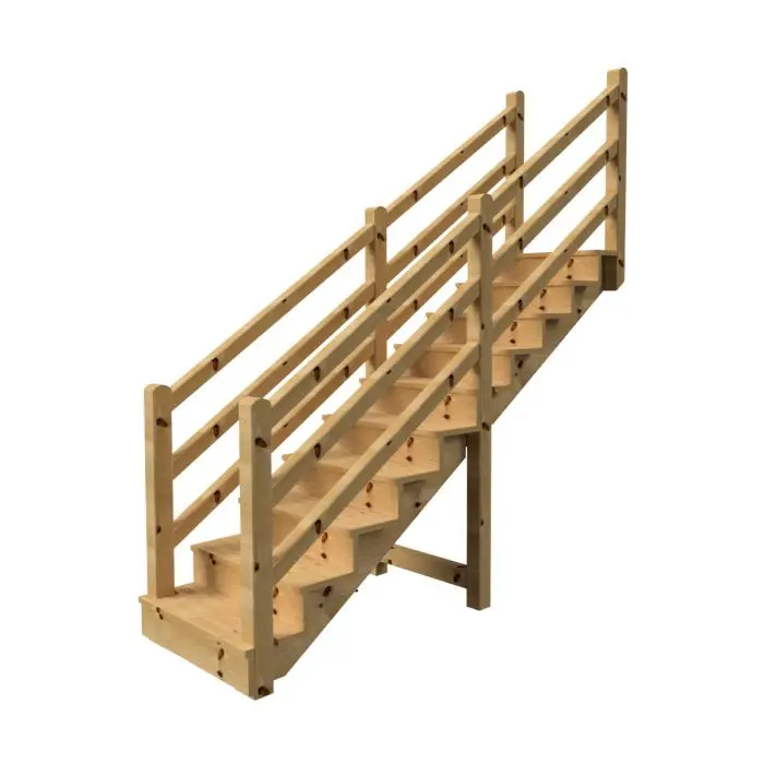 Terrassentreppe VENEZIA mit Treppengeländer, 10 Stufen, H173cm versch. Breiten