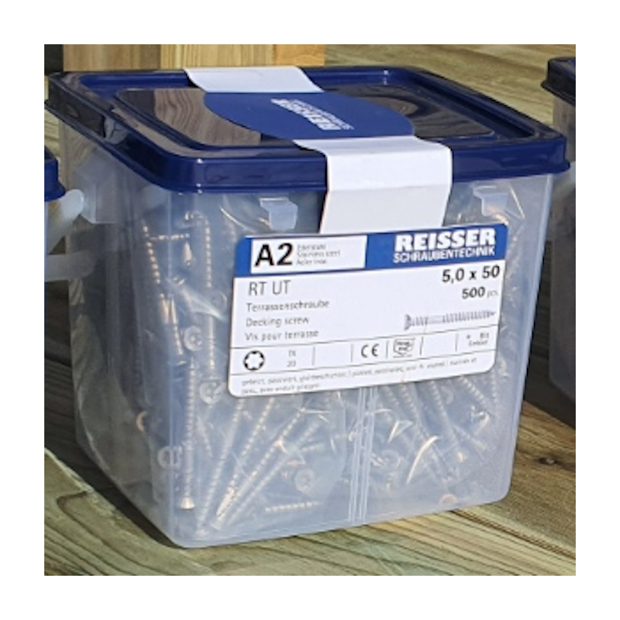 decking screw stainless steel 5x50mm - bucket 500 pieces decking screw stainless steel 5x50mm - bucket 500 pieces