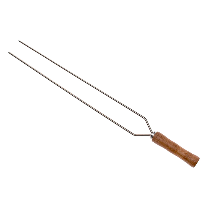 Brochette double 75cm pour barbecue bois Braai