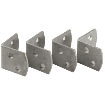 4x galvanized fastening brackets 35x35x30mm