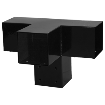 Soporte esquinero 4 vías 9x9cm CUBIC Negro