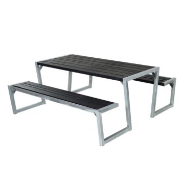 Zigma design picnic table made black impregnated wood + steel frame