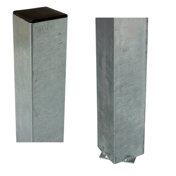 Steel fence post square for casting into concrete - 8x8x236cm