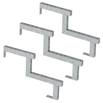 Pack 3x steel deck stair stringer 2 steps - h34cm - with option to install countersteps