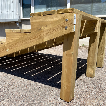 Steunpaal voor houten buitentrap -9x9cm - diverse lengtes