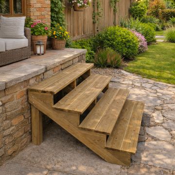 Wooden support post for outdoor stairs – laminated Swedish pine