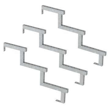 Pack de 3 zancas de acero para escalera de 3 peldaños - 51cm