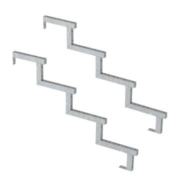Pack 2x steel deck stair stringer 4 steps - h68cm - with option to install countersteps