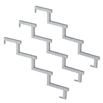 Limon 4 marches - métal galvanisé pour escalier de jardin