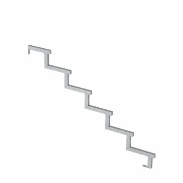 Stahl Treppenwange 6 Stufen - Option für Setzstufen-Höhe 102cm