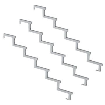 Pack de 3 zancas para escalera de 6 peldaños - 102cm - opción contrahuellas