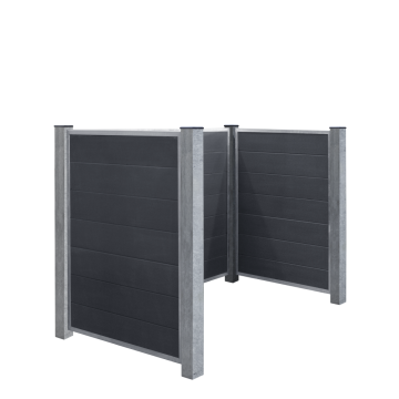 FUTURA Wheelie Bin Storage 196x108x133cm - Steel fence post casting