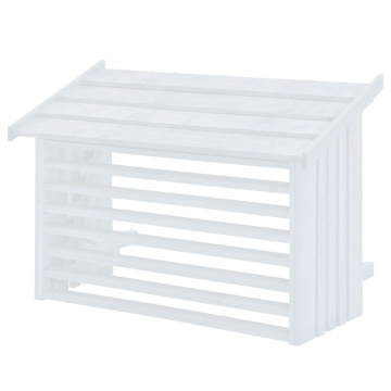 Airco kast buitenunit wit - geïmpregneerd hout 96x56x57cm