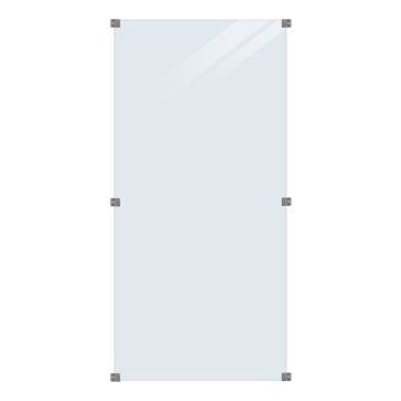 Panel vidrio templado transparente 6mm 90x180cm