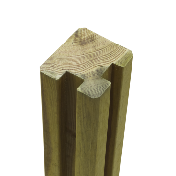 Poteau bois rainuré angle 9x9cm – Diverses hauteurs et couleurs