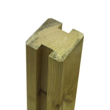 Postes de madera H 9x9cm 2 ranuras 268cm natural 