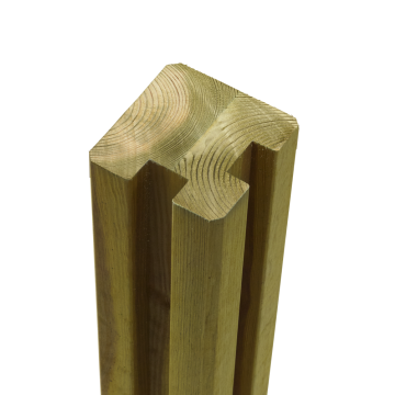 Eckpfosten verleimtes Holz, 2 Nuten, 268x9x9cm Farbe natur