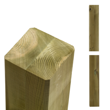 Timber post 9x9cm, cross section laminated and pressure treated
