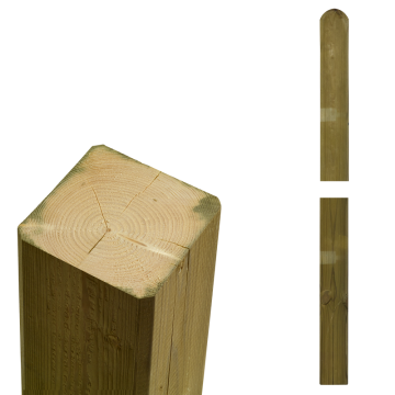 Wooden fence post - 7x7cm - pressure treated wood natural - 7x7x173cm