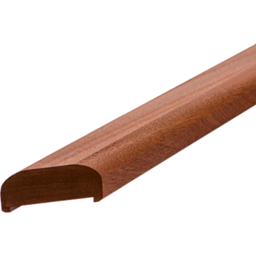 Mahogany handrail - LEFT 45° angle- Natural - 197x6x3,6cm