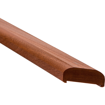 Mahogany handrail - RIGHT 45° angle- Natural - 197x6x3,6cm